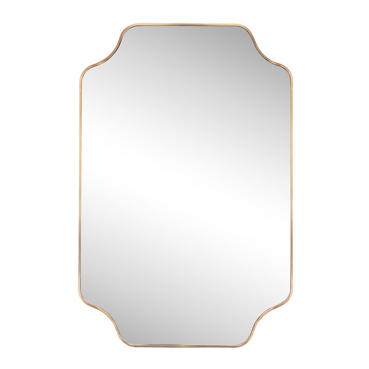 Alora Scalloped Rectangular Metal Framed Wall Mounted Mirror