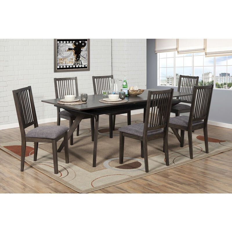 Alpine Furniture Lennox Rectangular Extension Dining Table, Dark Tobacco