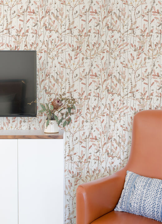 Leandra Coral Floral Trail Wallpaper