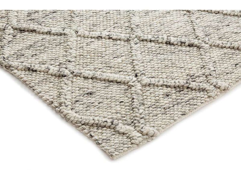 Ella Grey Marble Lattice Wool Rug image number 7
