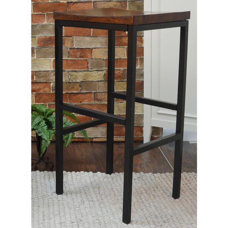 Carolina Living Aileen 30 Barstool - Chestnut/Black
