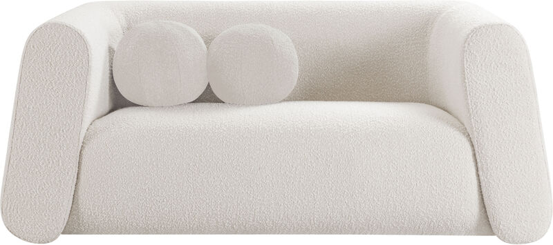 Meridian Furniture Abbington Cream Boucle Fabric Loveseat