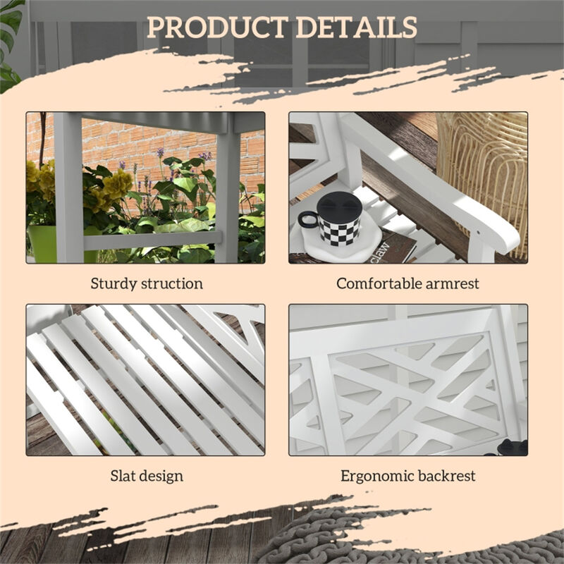 Wood and Metal Outdoor Garden Bench, Durable and Stylish Seating for Patio or Backyard image number 5