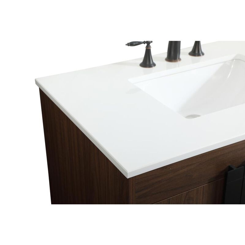 Elegant Kitchen and Bath 36 inch Single bathroom vanity in walnut