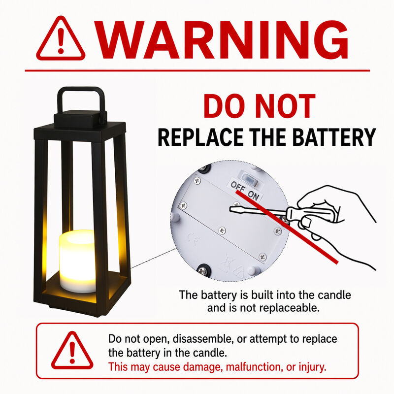 1 Light H16" Modern Matte Black Solar Lantern with Candle Shape Outdoor Light Decorative Portable Hanging LED Lights for Patio Camping image number 7