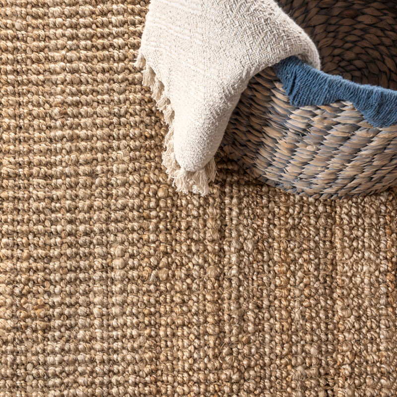 Pata Hand Woven Chunky Jute Square Area Rug