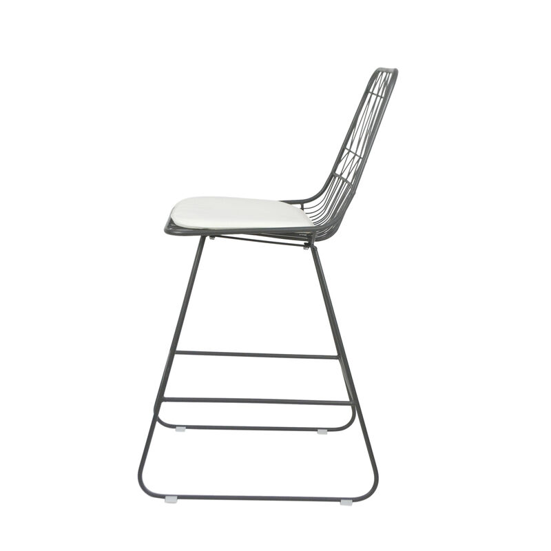 Merax Modern Outdoor Wire Counter Stools with Cushions (Set of 2) image number 3