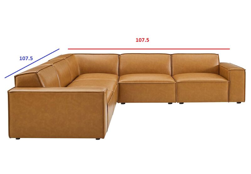Restore 5-Piece Vegan Leather Sectional Sofa image number 1