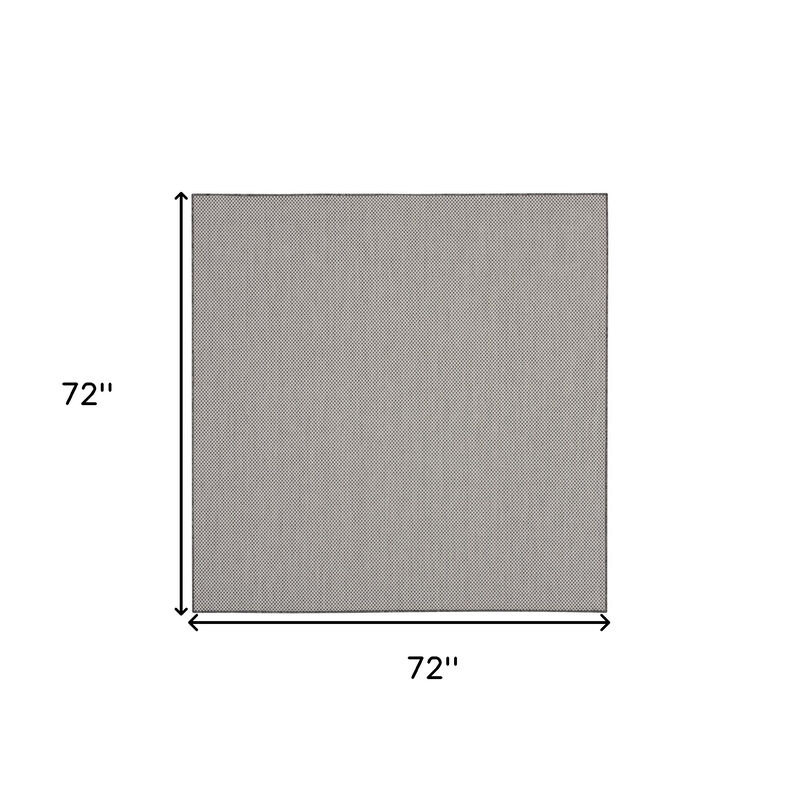 HomeRoots 6' Ivory And Charcoal Square Geometric Indoor Outdoor Area Rug image number 3