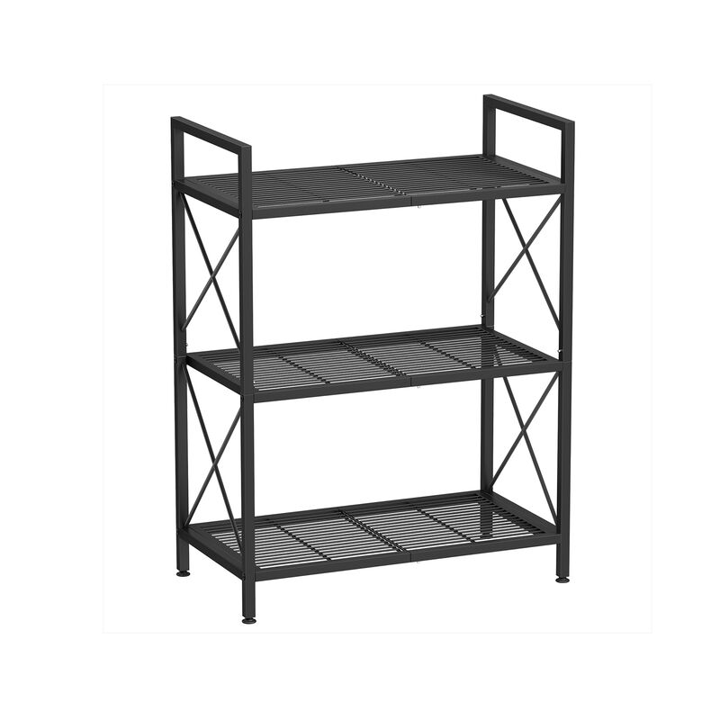 3-Tier Metal Storage Rack with Wheels