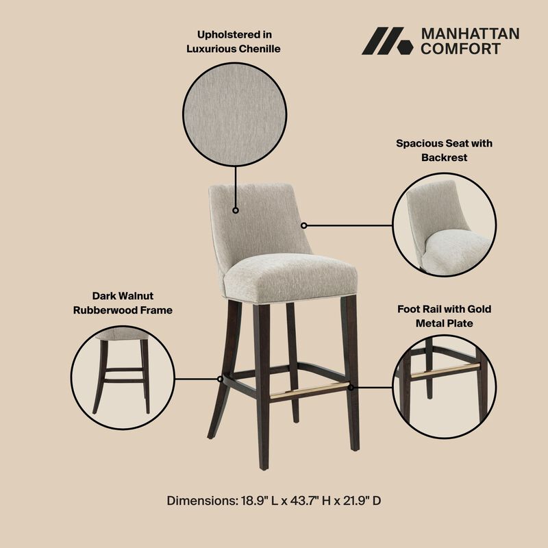 Beever Gray Bar Stools (Set of 2)