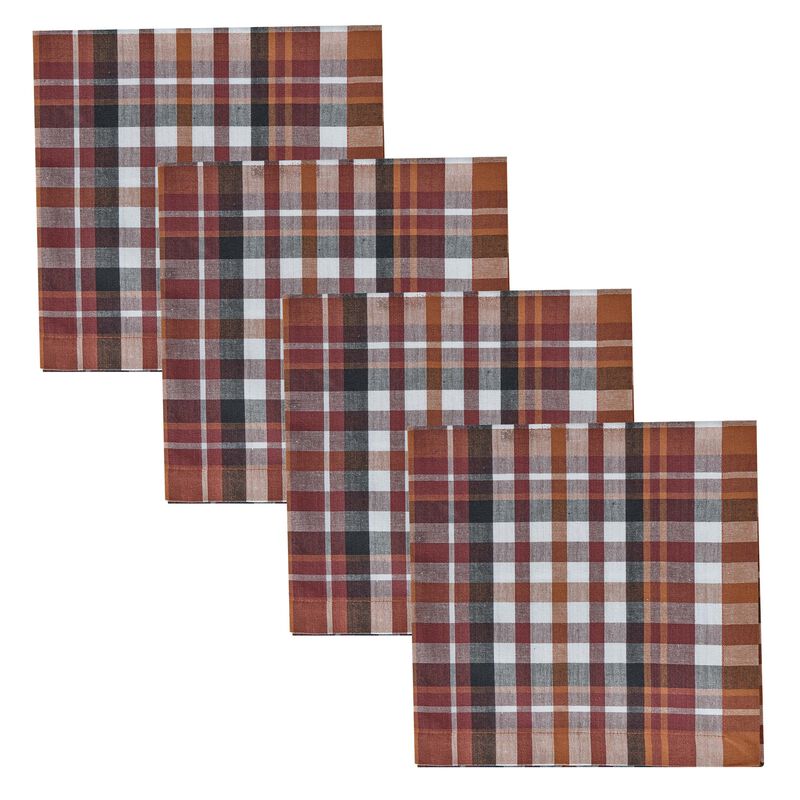 Split P Russett Plaid Striped Red Napkin Set Of 4 image number 0