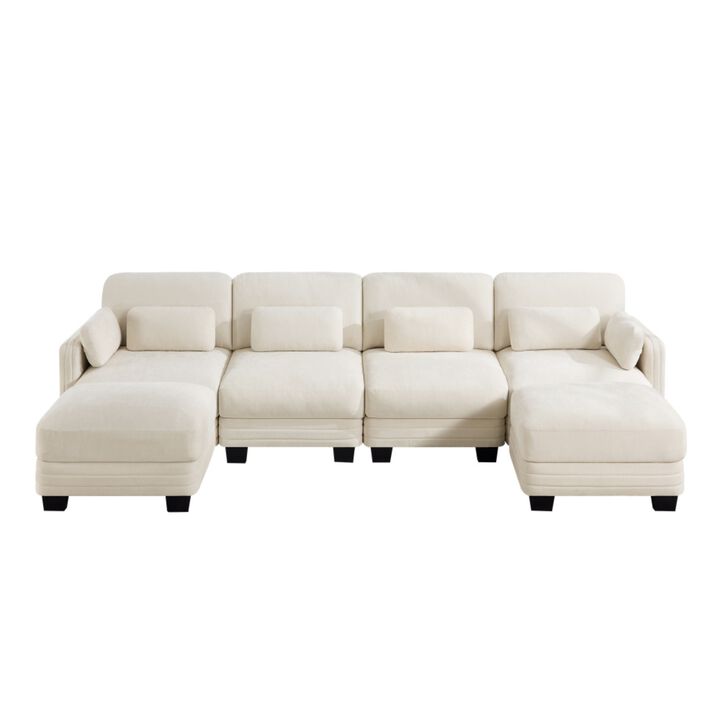 Dresok Chenille U-Shaped Modular Sectional Sofa