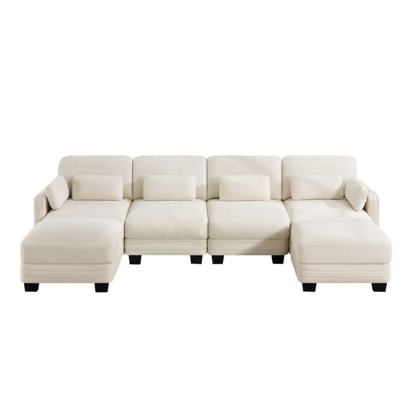 Dresok Chenille U-Shaped Modular Sectional Sofa image number 0