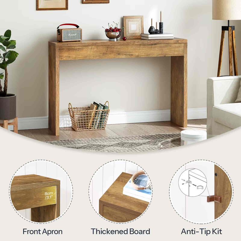 Modern Console Table for Entryway with Open Storage and Clean Lines- Brown image number 5