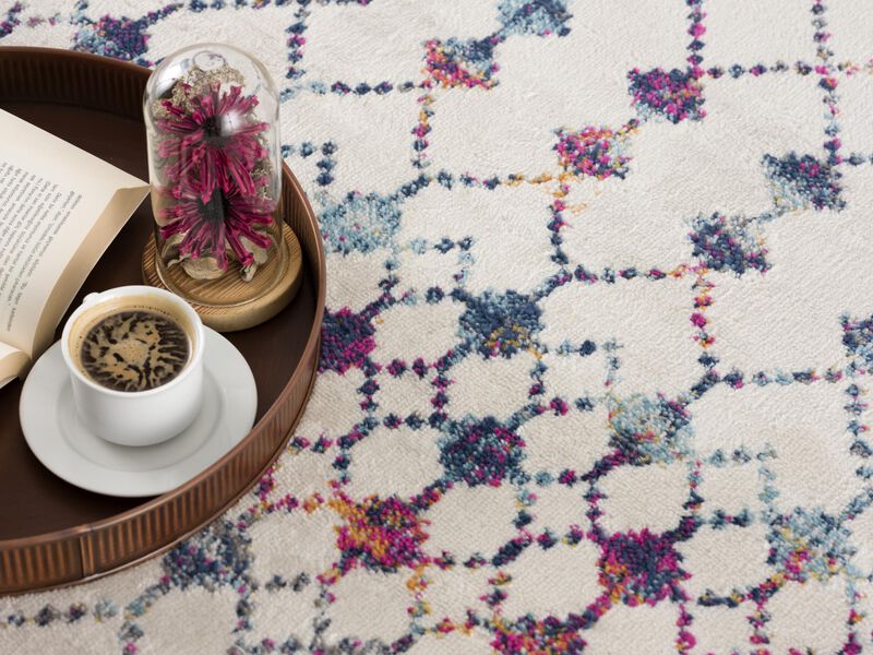 Savannah Modern Boho Beige Blue Indoor Area Rug