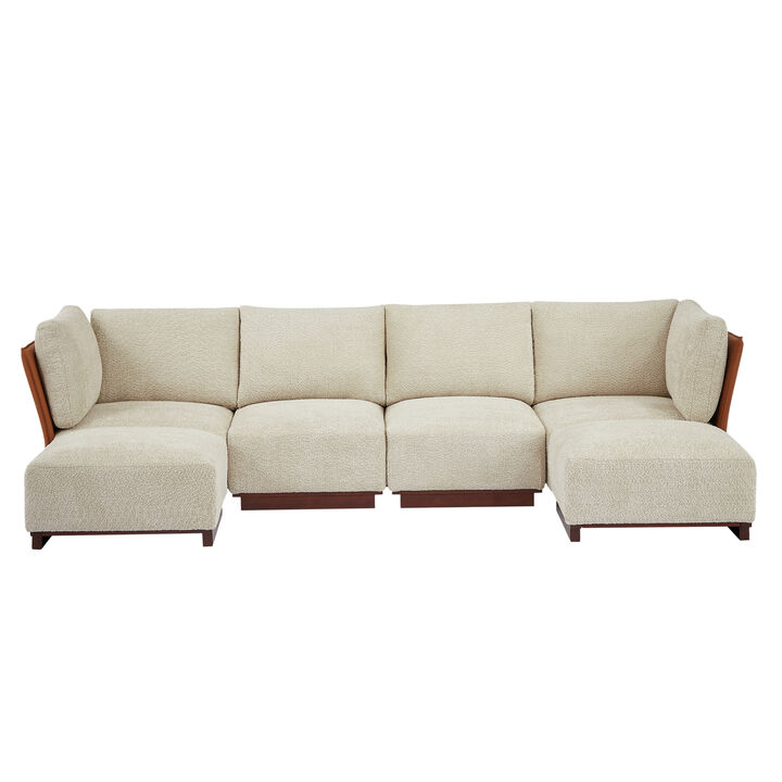 Snoxdo U Shaped Boucle Sectional Sofa