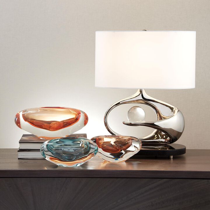 Abstract Large Persimmon Bean Vase