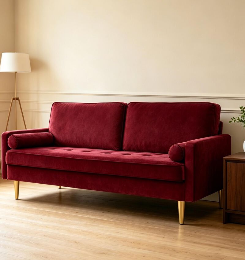 Rufpen Minimalist Velvet Loveseat image number 2
