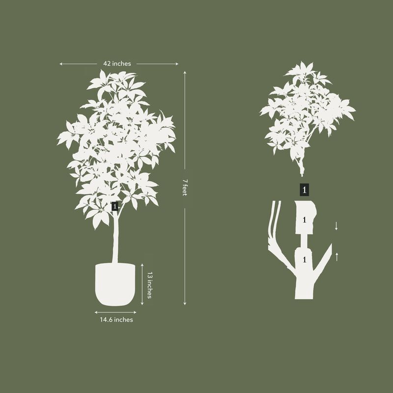7' Faux Potted Money Tree image number 5