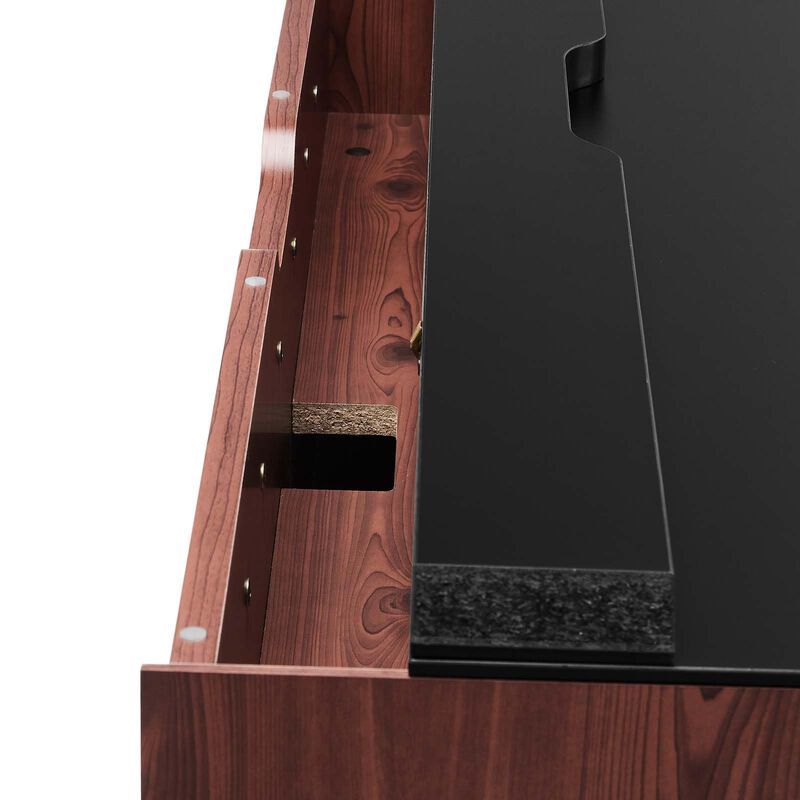 Modway EEI-6207-BLK-CHE Kinetic 49" Wall-Mount Office Desk, Black Cherry image number 3