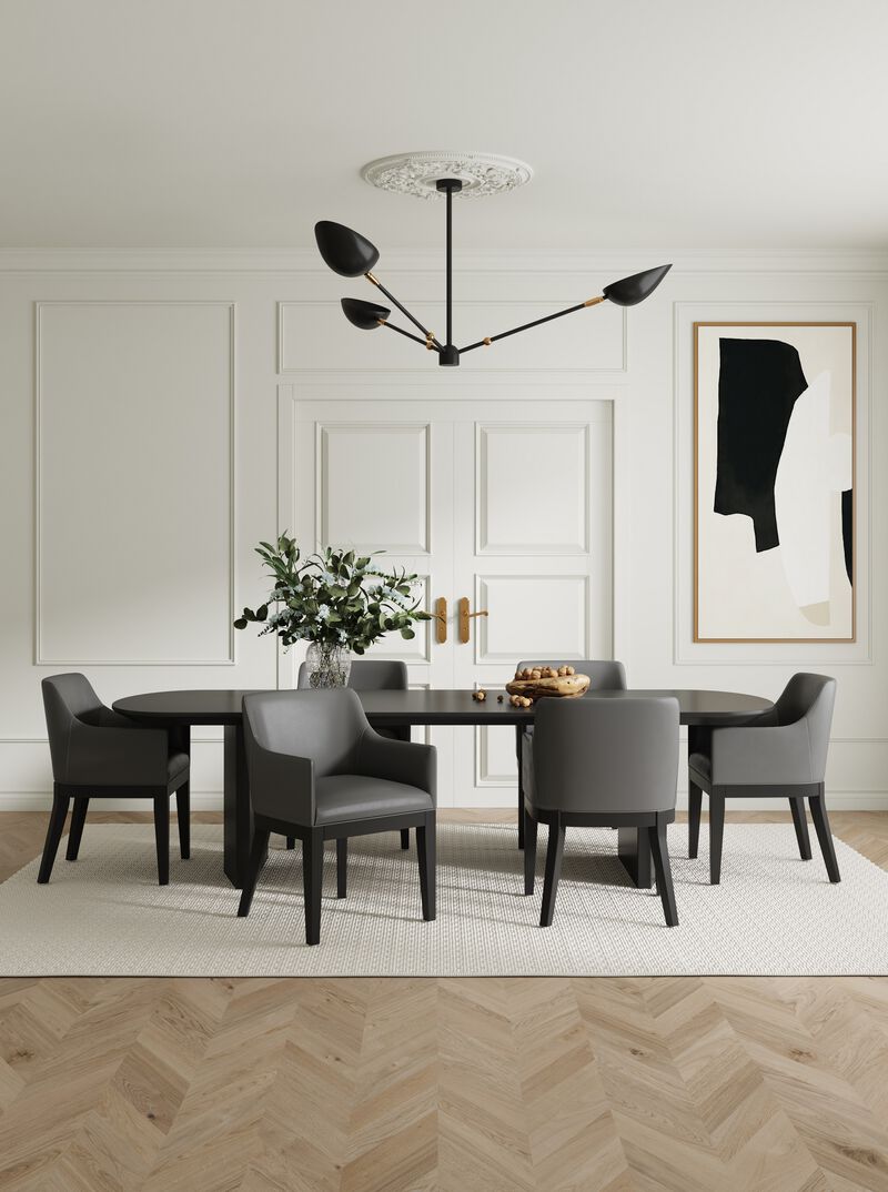 Gansevoort Dark Gray Dining Arm Chairs (Set of 2)