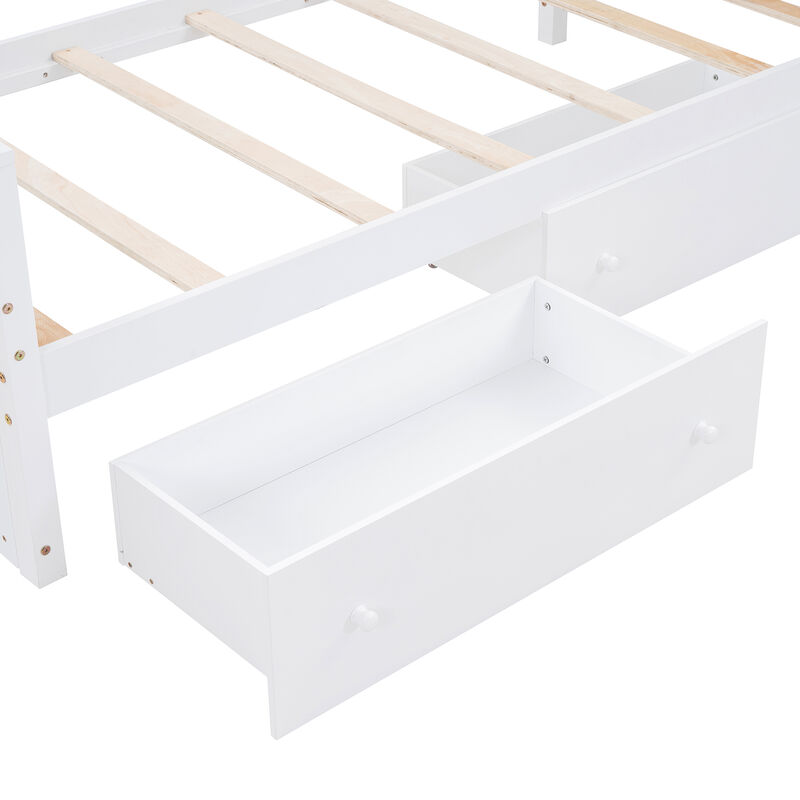 Merax L-shaped Loft Bed  with Platform Bed