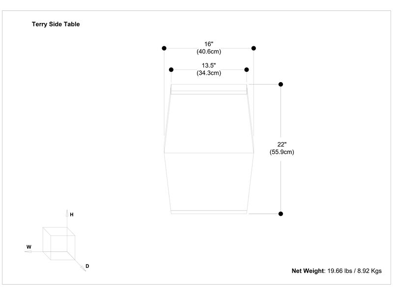 Terry SOLID MANGO WOOD 16 inch Wide Irregular Contemporary Side Table in Natural, Fully Assembled