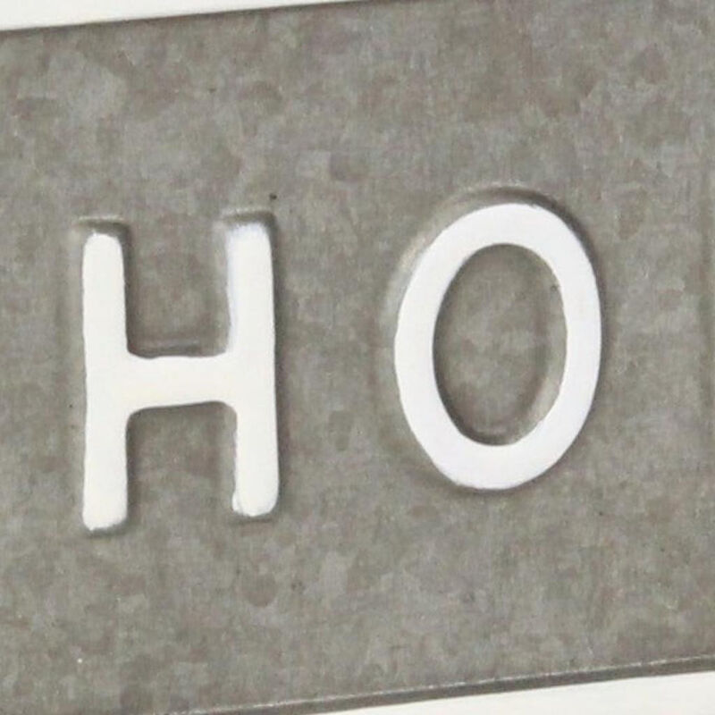 HomeRoots 4" Gray And White Metal Home Hand Painted Tabletop Sign image number 5