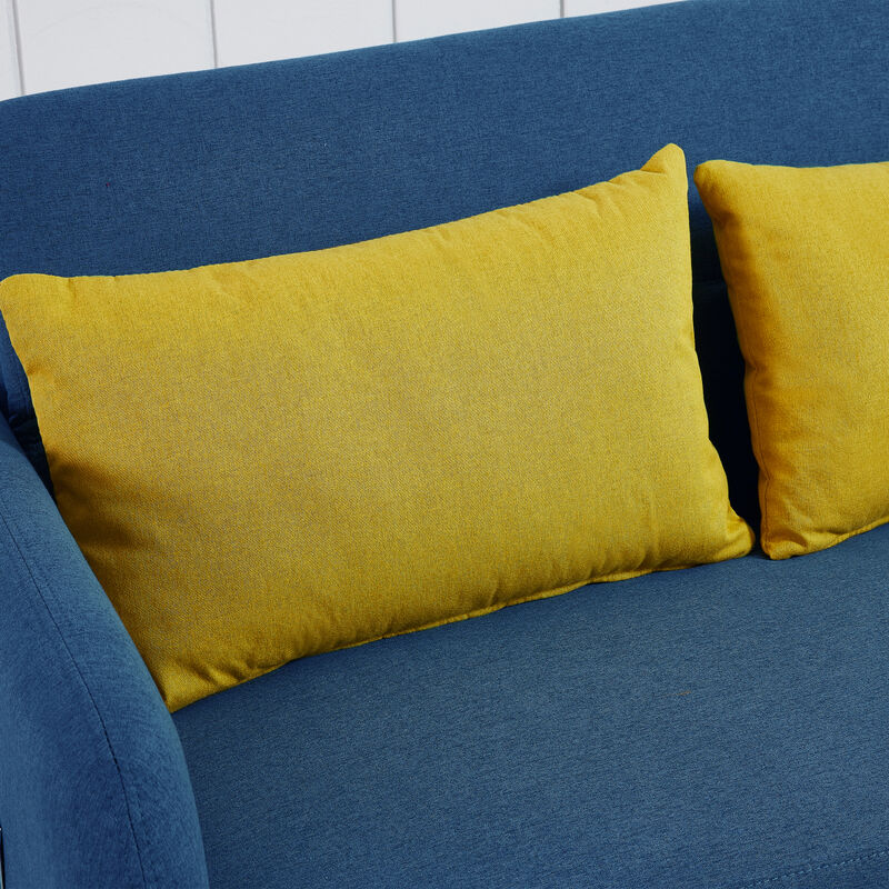 Twins Sofa Bed Blue Fabric