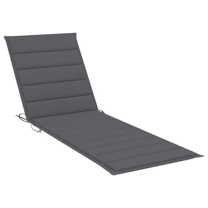 vidaXL Sun Lounger Cushion Anthracite 78.7"x27.6"x1.6" Fabric