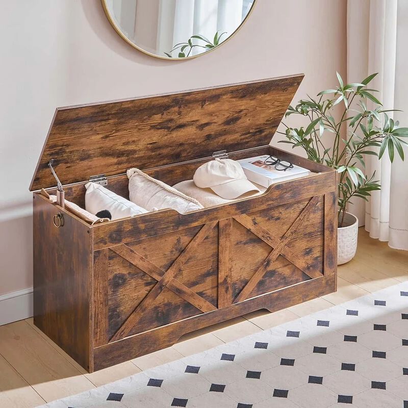 Toy Box Organizer and Storage Chest for Bedroom, Playroom or Nursery-Brown image number 5