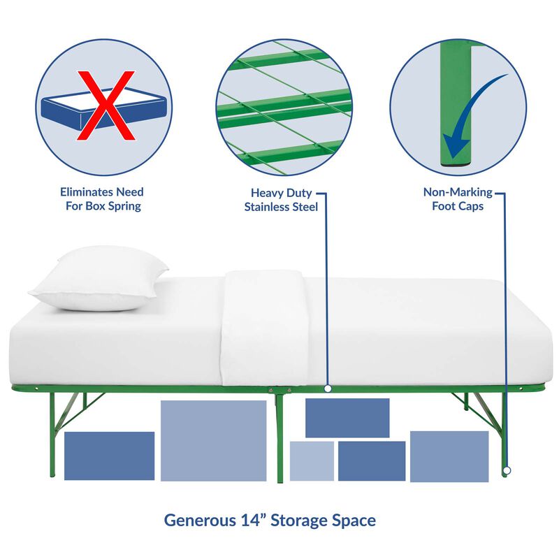 Modway - Horizon Twin Stainless Steel Bed Frame image number 7