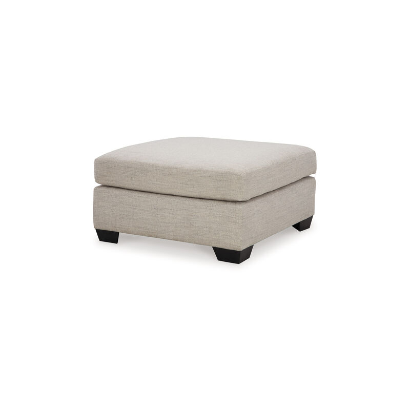 Joey Accent Ottoman, Soft Cushioned Beige Polyester, 36 Inch Square image number 3