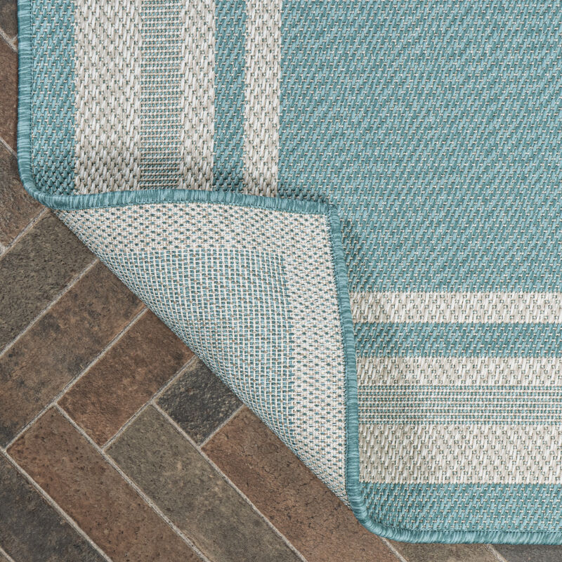 James Modern Border Stripe Indoor/Outdoor Area Rug