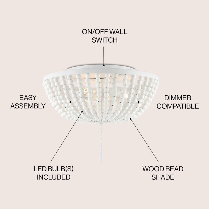Allison Wood Beaded/Metal LED Flush Mount