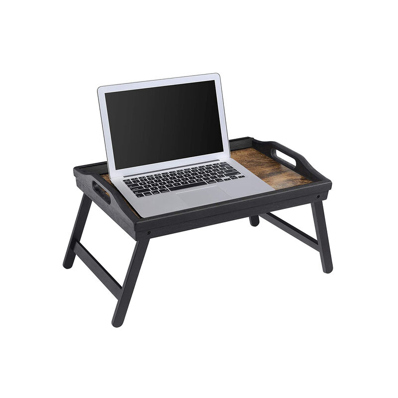 Folding Wicker Bed Tray Table – Elegant Breakfast or Laptop Tray with Portable Design for Home Use