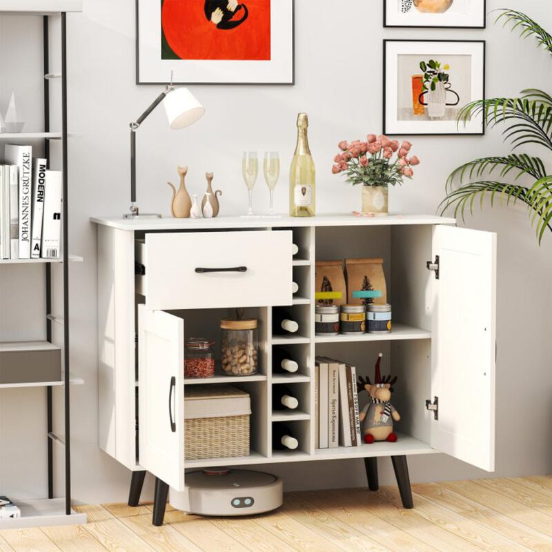 Hivvago Modern Wine Bar Buffet Cabinet with 6-Bottle Wine Rack