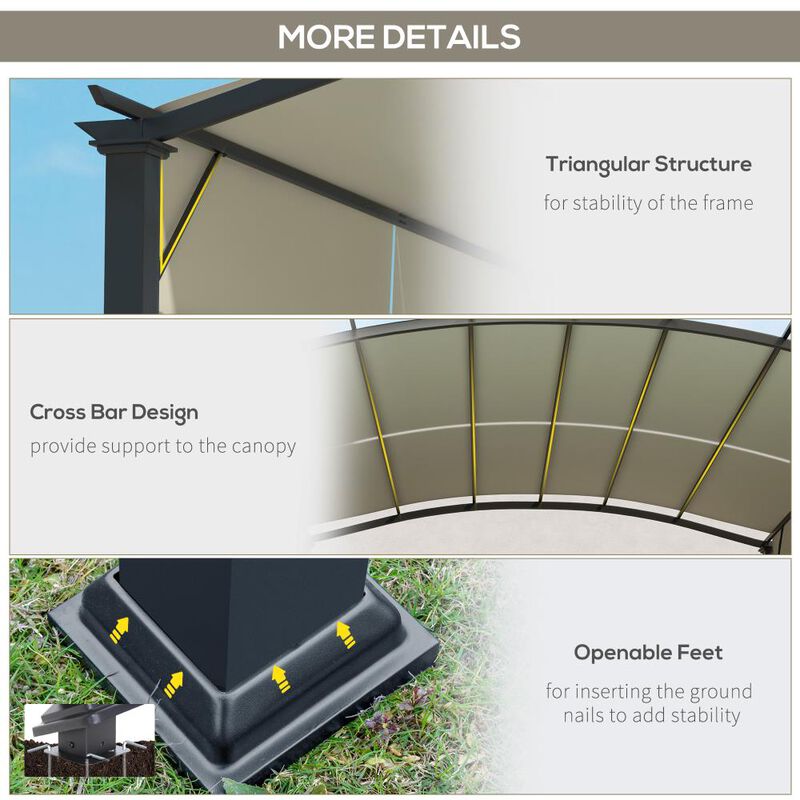 Hivvago Outdoor 11' x 11' Pergola with Adjustable Roof image number 5