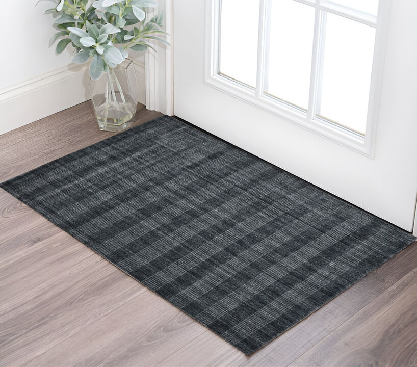 HomeRoots Wool Plaid Hand Woven Area Rug
