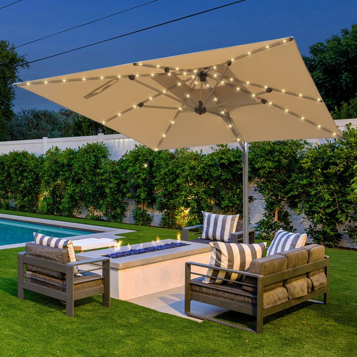 9 ft. Aluminum Cantilever Tilt Patio Umbrella, Outdoor Offset Umbrella (Base Not Included)