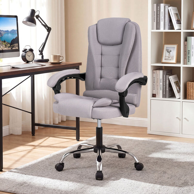 Ergonomic Executive Office Chair High Back with Armrests and Leather Seat image number 3