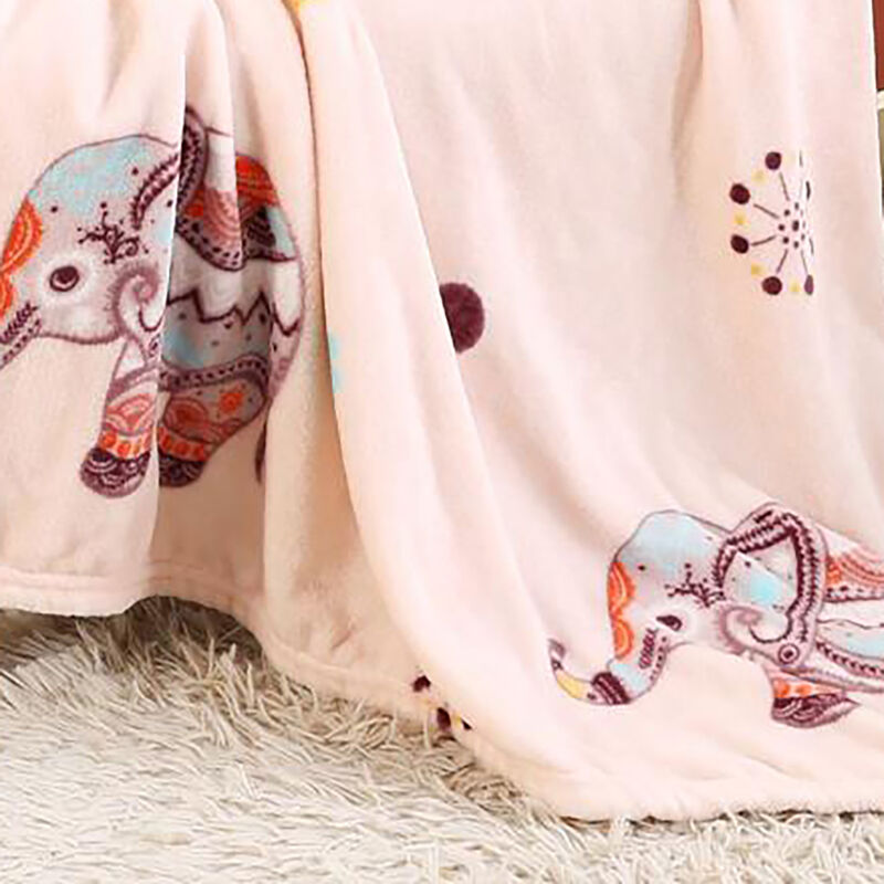 Plazatex Holiday Boho Elephant Design Micro Plush Throw Blanket - 50x60" Multicolor