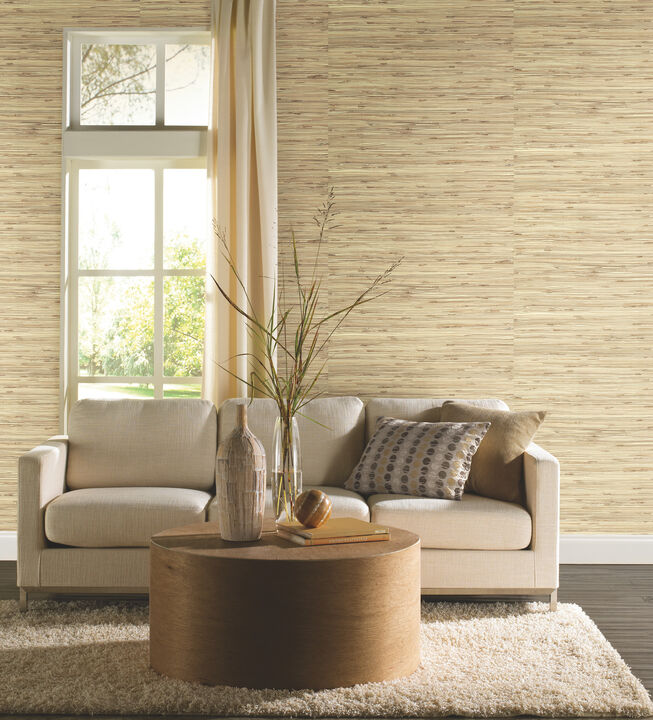 River Grass Beige Wallpaper (Set of 2)