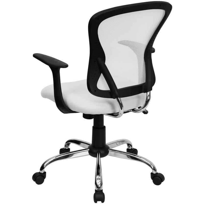 Alfred Mid-Back Dark Gray Mesh Swivel Task Office Chair with Chrome Base and Arms image number 6