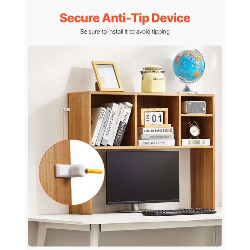 Compact Desktop Bookshelf with Display Shelf and Stable Non-Slip Feet image number 4