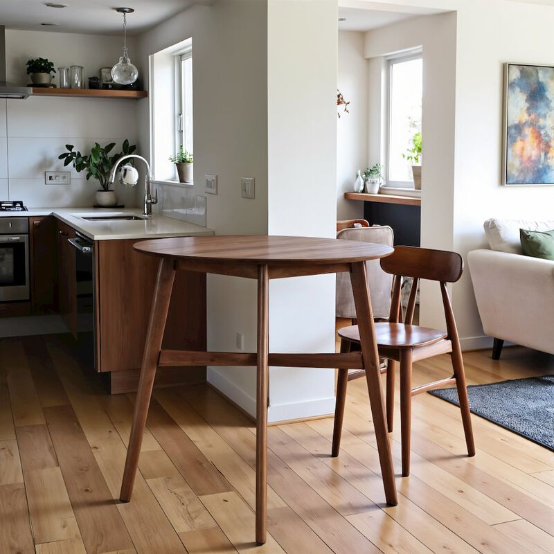 Starlight Canyon Home Brown Round Dining Table &ndash; Elegant Small Round Kitchen Table for Any Space