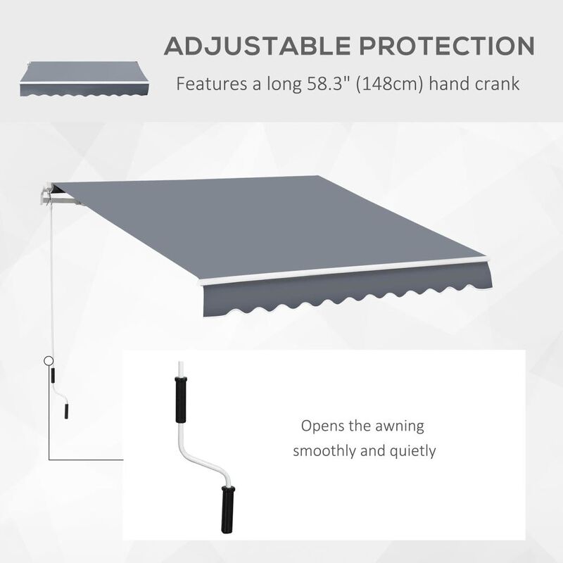 Hivvago Manual Retractable Patio Awning with UV Protection image number 7