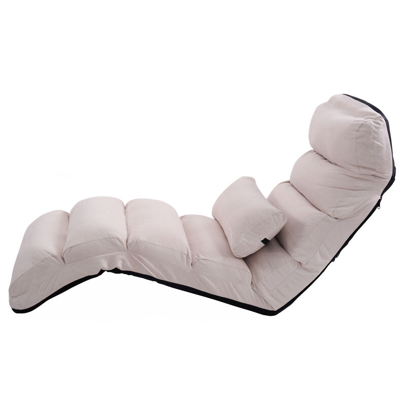 Folding Lazy Sofa Chair Stylish Sofa Couch Beds Lounge Chair with Pillow