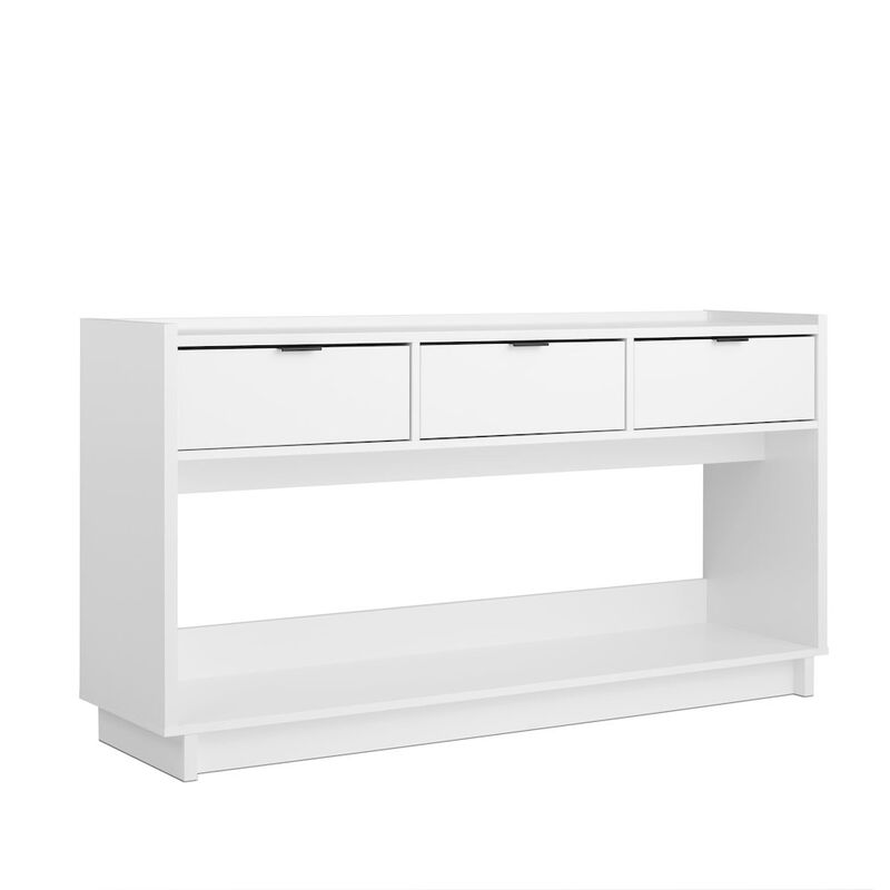 Prepac Simply Modern Entryway Console Table Engineered Wood with 3 Drawers